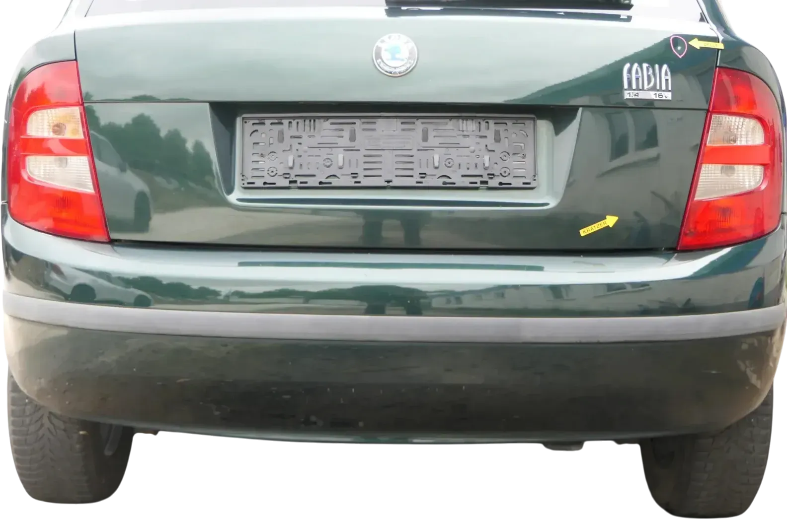 Skoda Fabia 6Y Schrägheck Stoßstange hinten Heckstoßstange grün LF8C - Bild 1