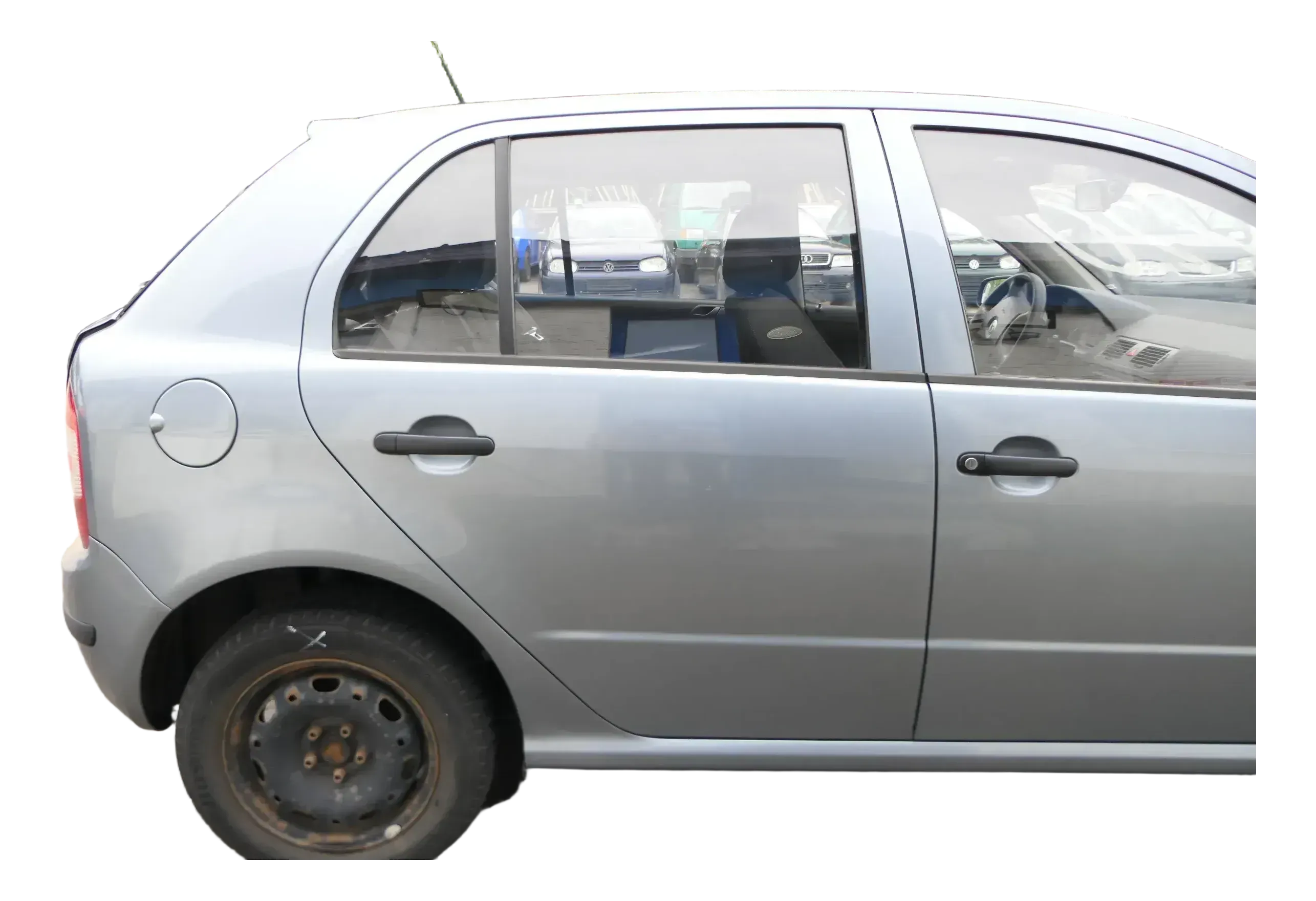 Skoda Fabia 6Y Limousine Schrägheck Tür hinten rechts grau silber LF7U diamantsi - Bild 1