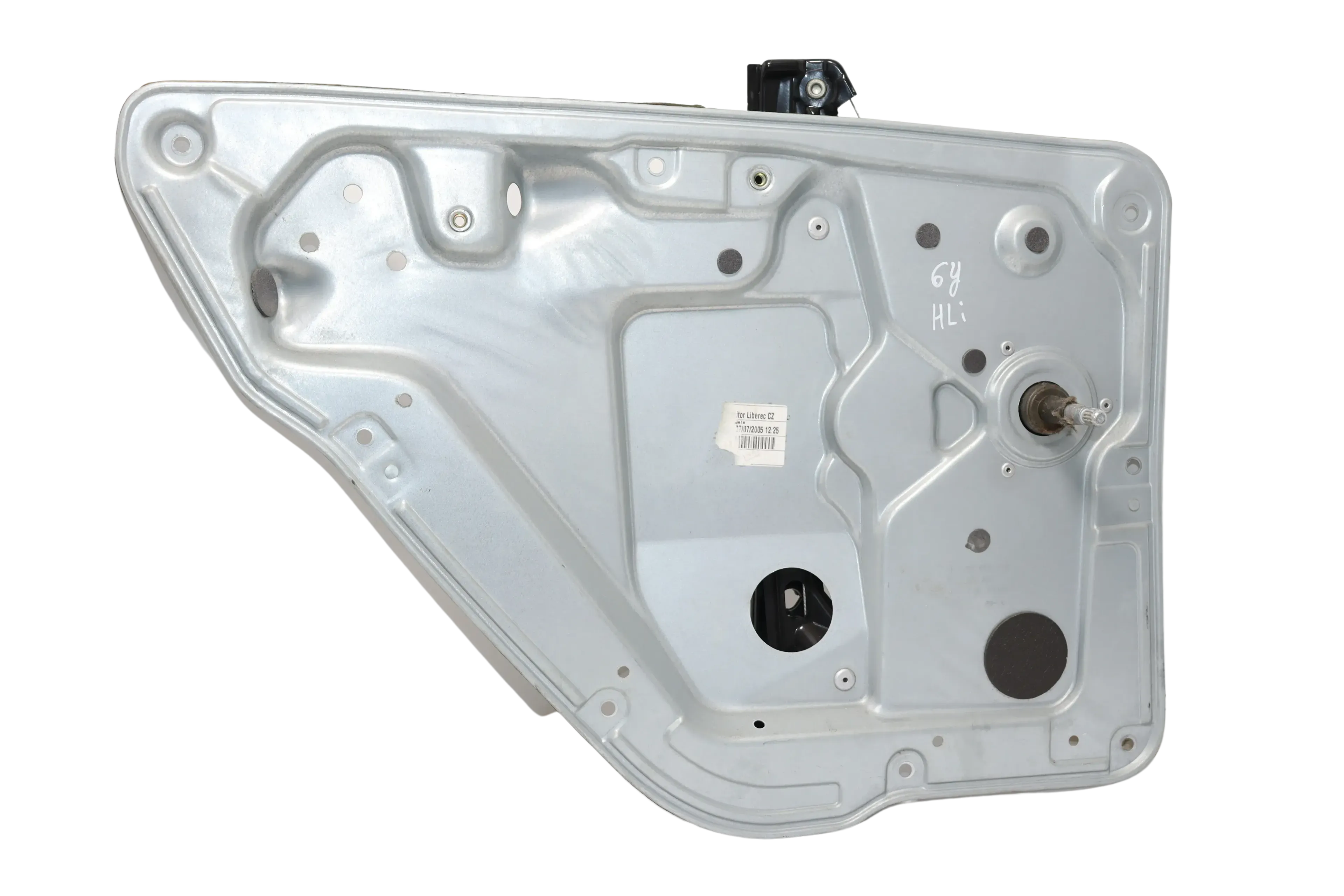 Skoda Fabia 6Y mechanischer Fensterheber Gestänge hinten links 6Y0839655 Kurbel - Bild 1