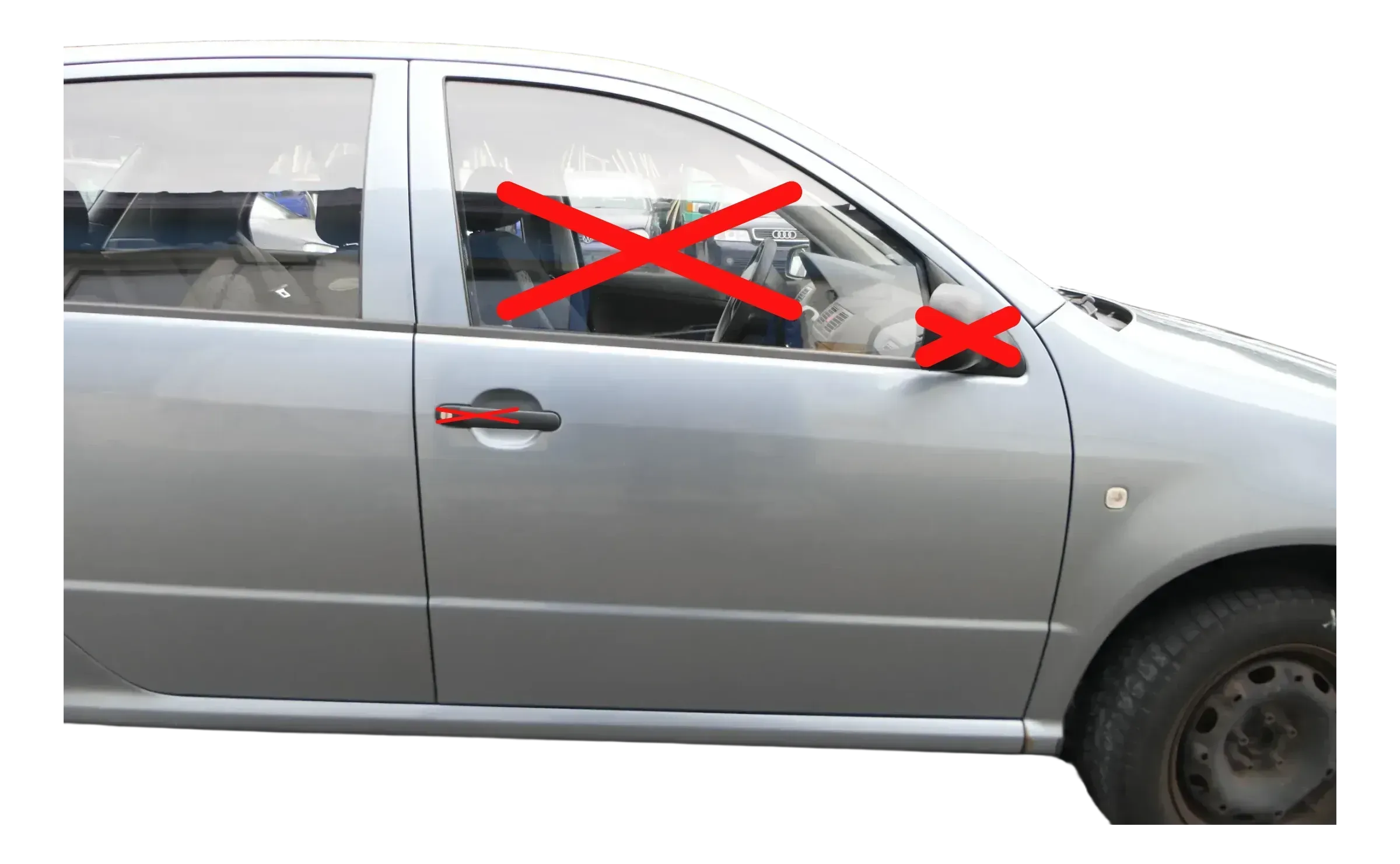 Skoda Fabia 6Y Kombi Limousine Tür vorne rechts Beifahrertür grau LF7U - Bild 1