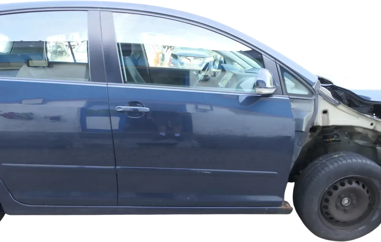 VW Golf Plus 5M Tür vorne rechts Beifahrertür blau LC5F grau Türblatt + Rahmen - Bild 1