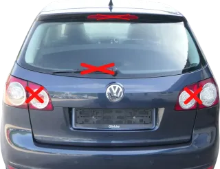 VW Golf Plus 5M Heckklappe hinten Kofferraumklappe + Scheibe blau grau LC5F - Bild 1