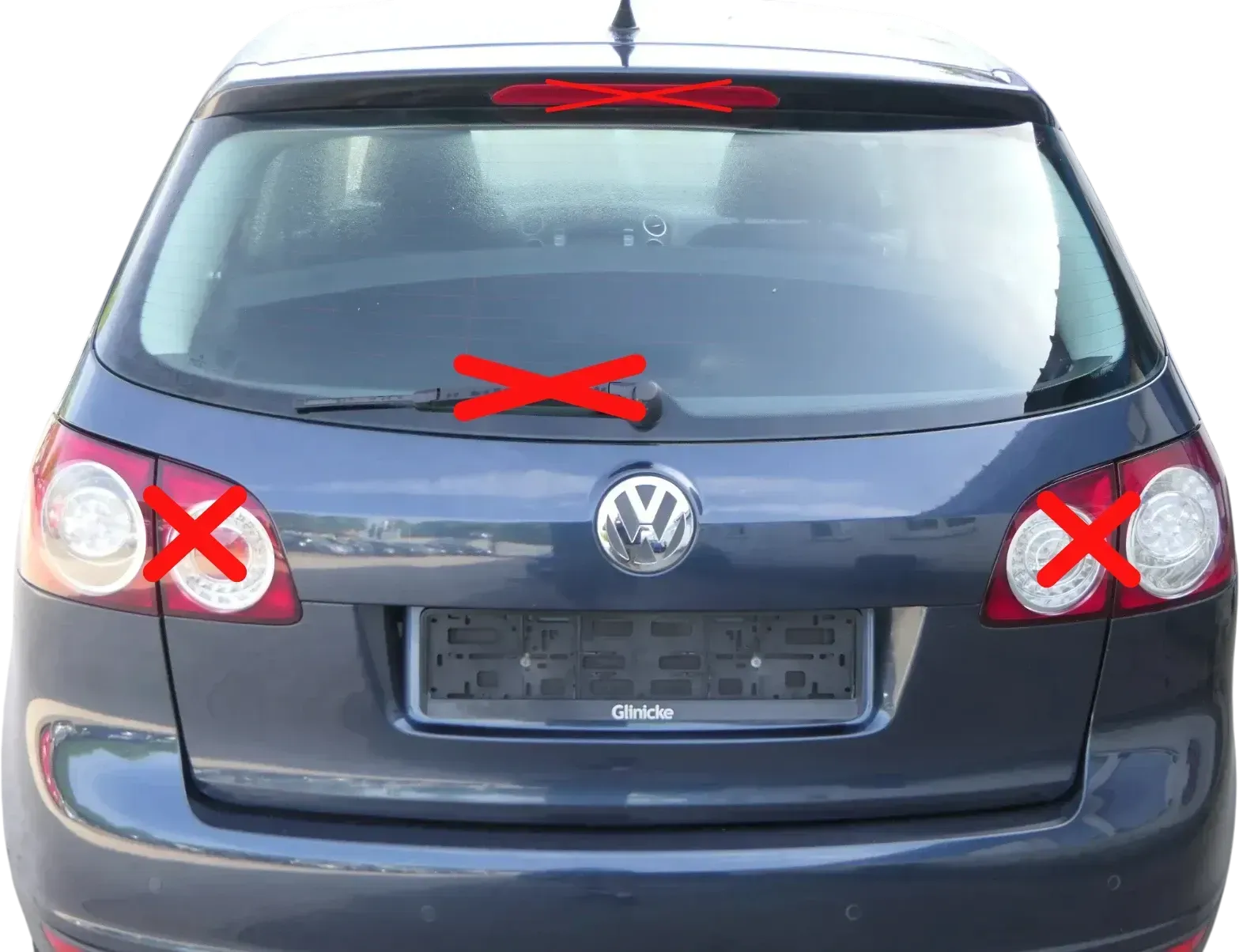 VW Golf Plus 5M Heckklappe hinten Kofferraumklappe + Scheibe blau grau LC5F - Bild 1