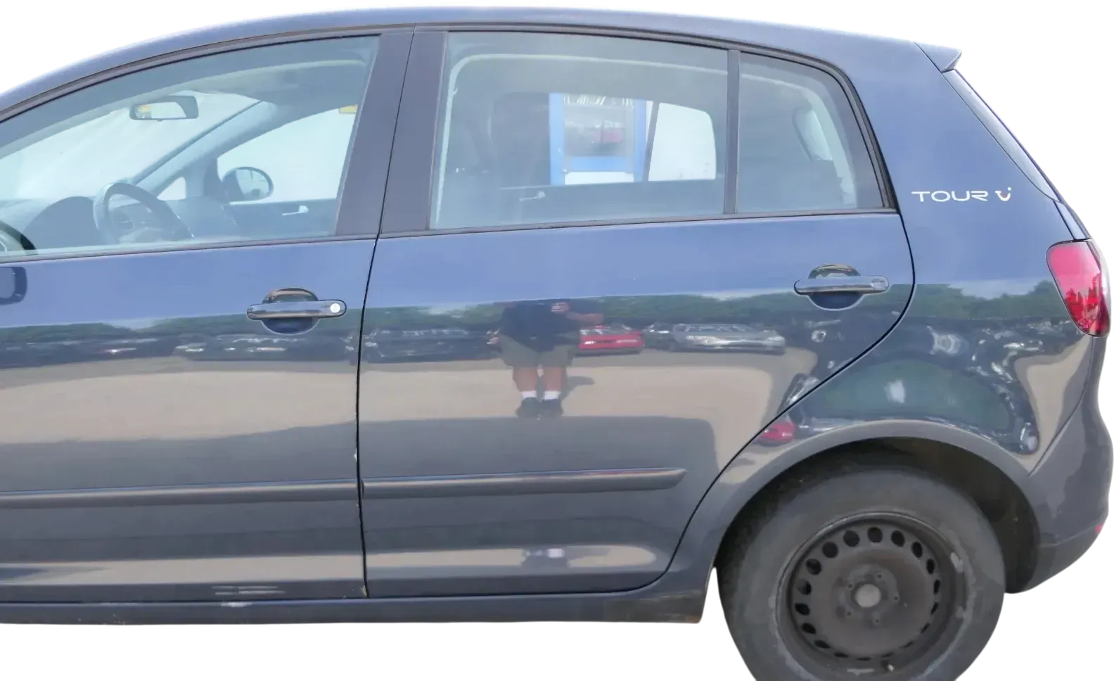 VW Golf Plus 5M Tür hinten links blau grau LC5F - mit Rahmen Türblatt - Bild 1