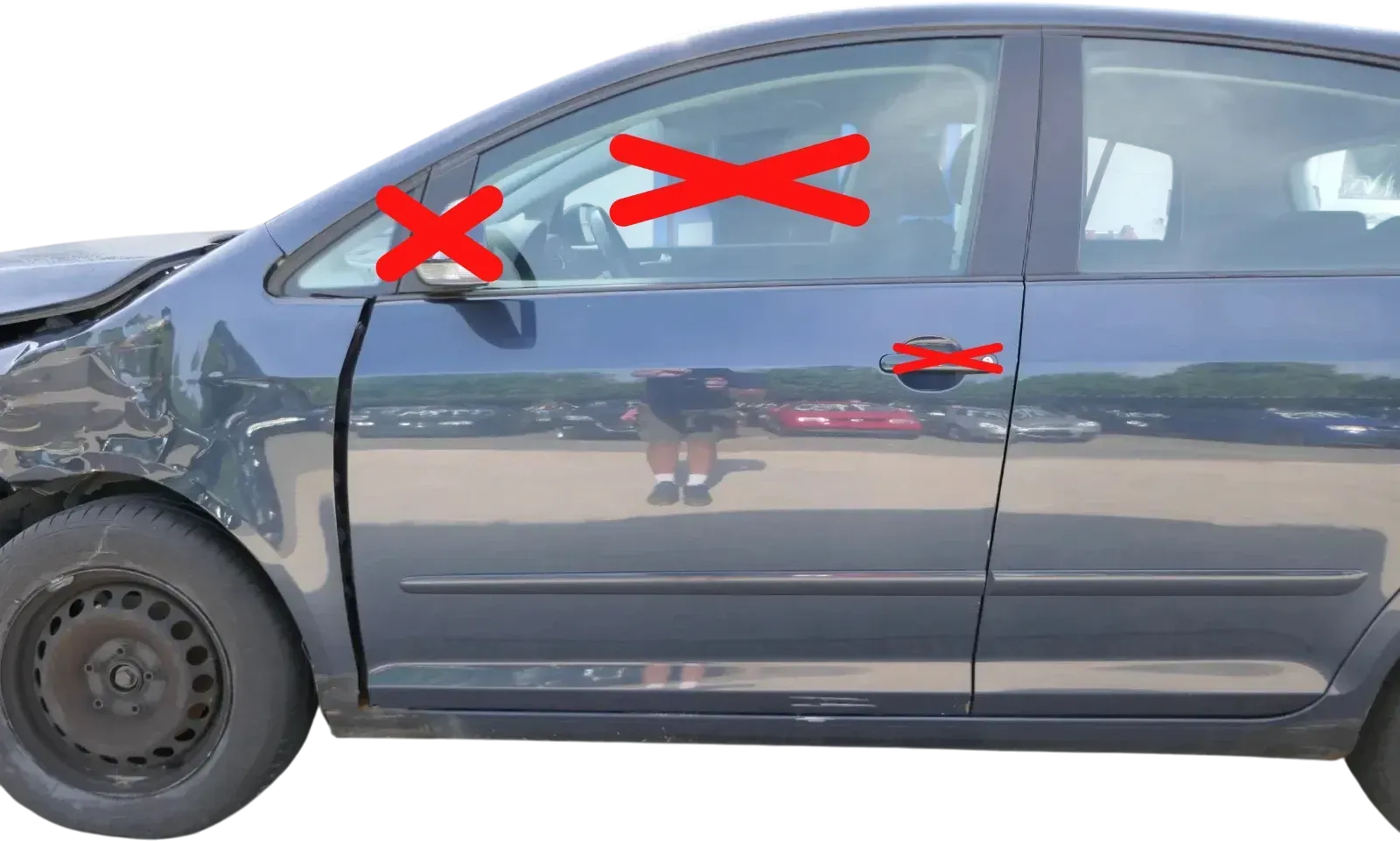 VW Golf Plus 5M Türblatt Tür vorne links Fahrertür blau LC5F Türblatt +Rahmen - Bild 1