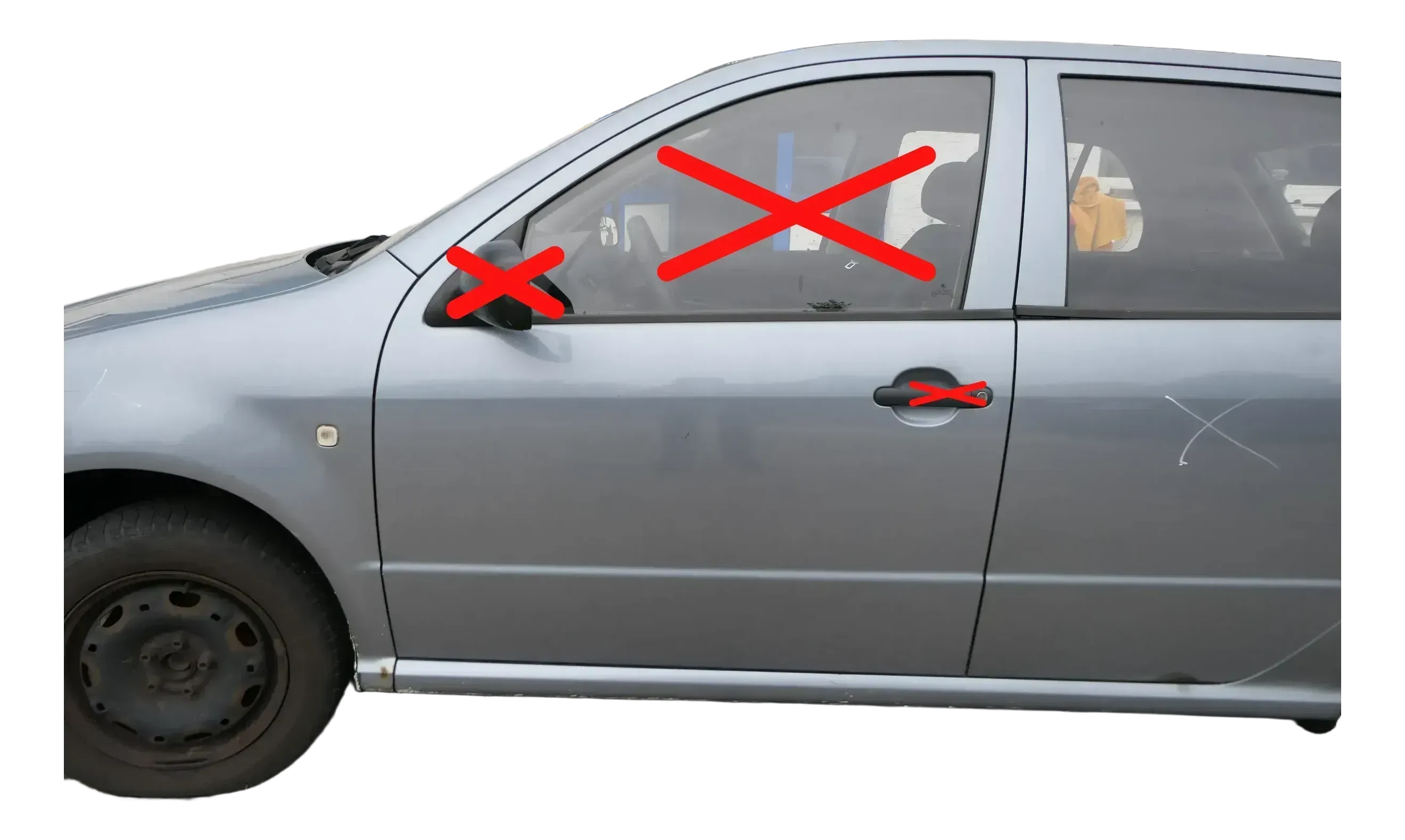Fabia 6Y Kombi + Limousine Tür vorne links Fahrertür grau LF7U ohneAnbauteile - Bild 1