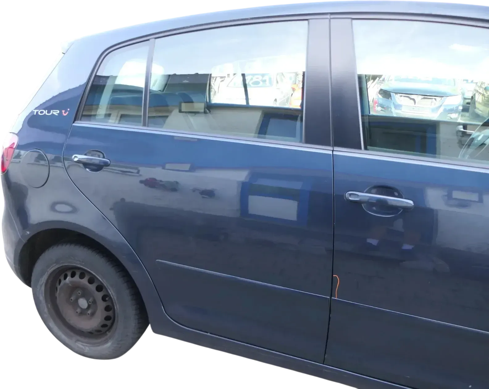 VW Golf Plus 5M 6 521 Türblatt Tür hinten rechts blau LC5F grau+ Rahmen Türblatt - Bild 1