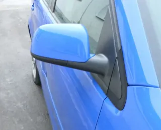 VW Polo 9N 9N3 manueller Spiegel Außenspiegel rechts vorne blau LA5F - Bild 1