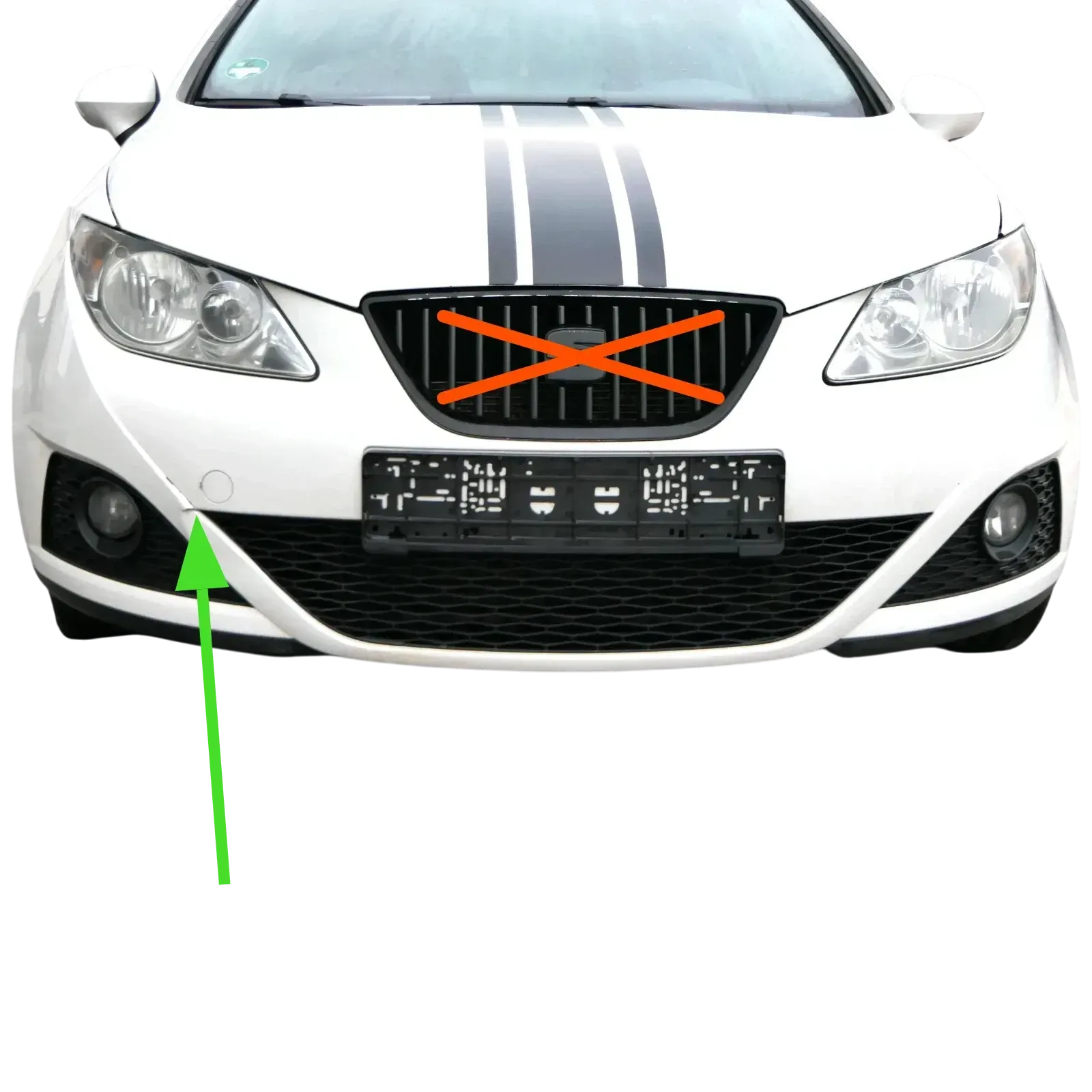 Seat Ibiza 6J Stoßstange Frontstoßstange vorne weiß LB9A 6J0807217H Spoiler - Bild 1