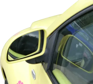 VW New Beetle 9C elektrischer Spiegel Außenspiegel links gelb LD1B Glas - Bild 1