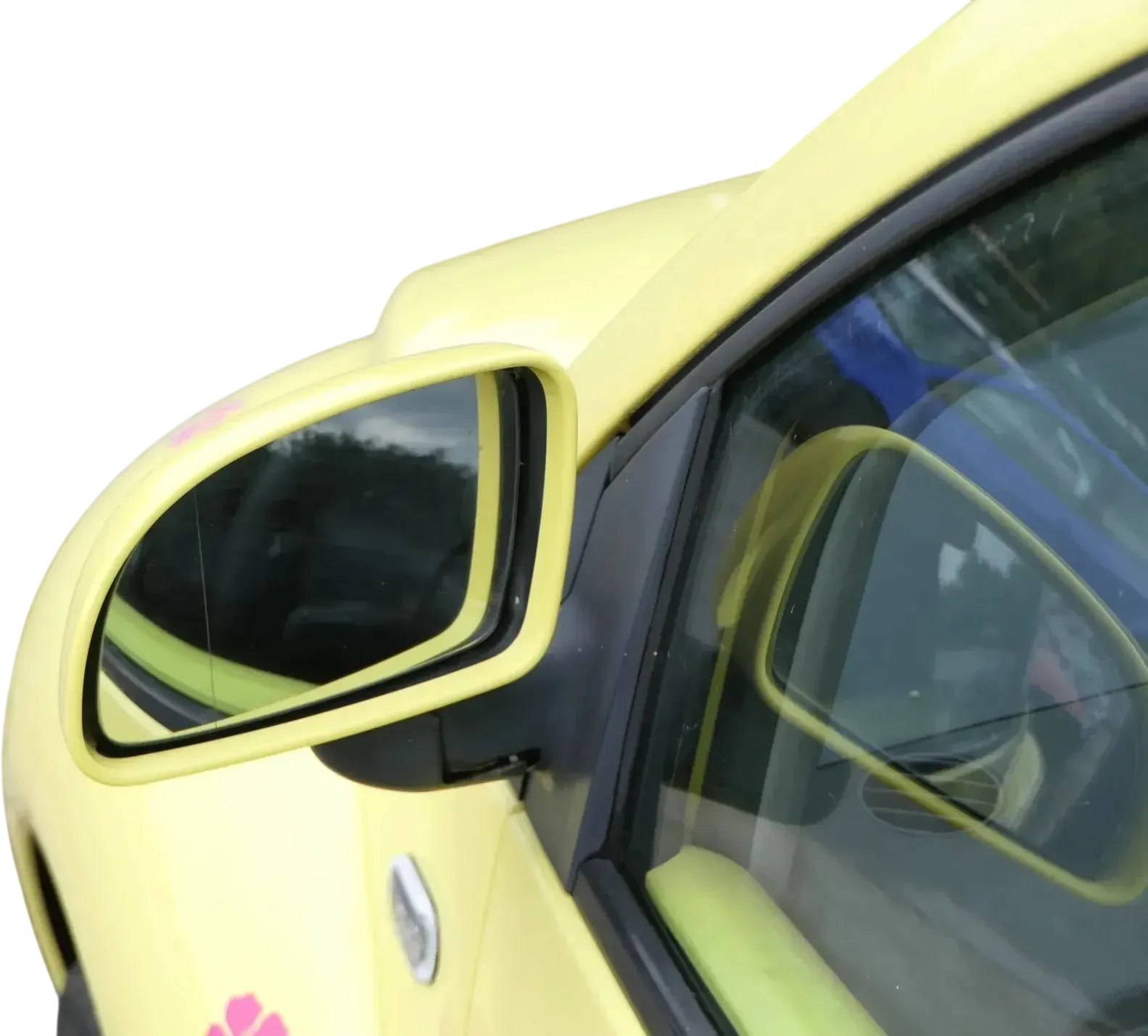 VW New Beetle 9C elektrischer Spiegel Außenspiegel links gelb LD1B Glas - Bild 1