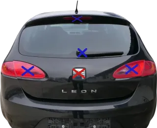 Seat Leon 1P Heckklappe Klappe hinten Kofferraumklappe schwarz LC9Z + Scheibe - Bild 1