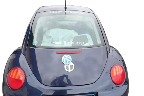 VW New Beetle 1C 9C Heckklappe mit Scheibe Klappe hinten blau LG5T (ohneSchlo