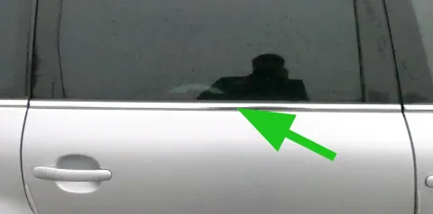Passat 3BG Leiste Zierleiste Tür hinten rechts chrom silber oben Fensterschachta