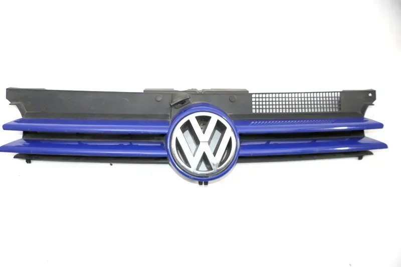 VW Golf 4 Grill Kühlergrill VW Zeichen Logo blau LA5C - Bild 1