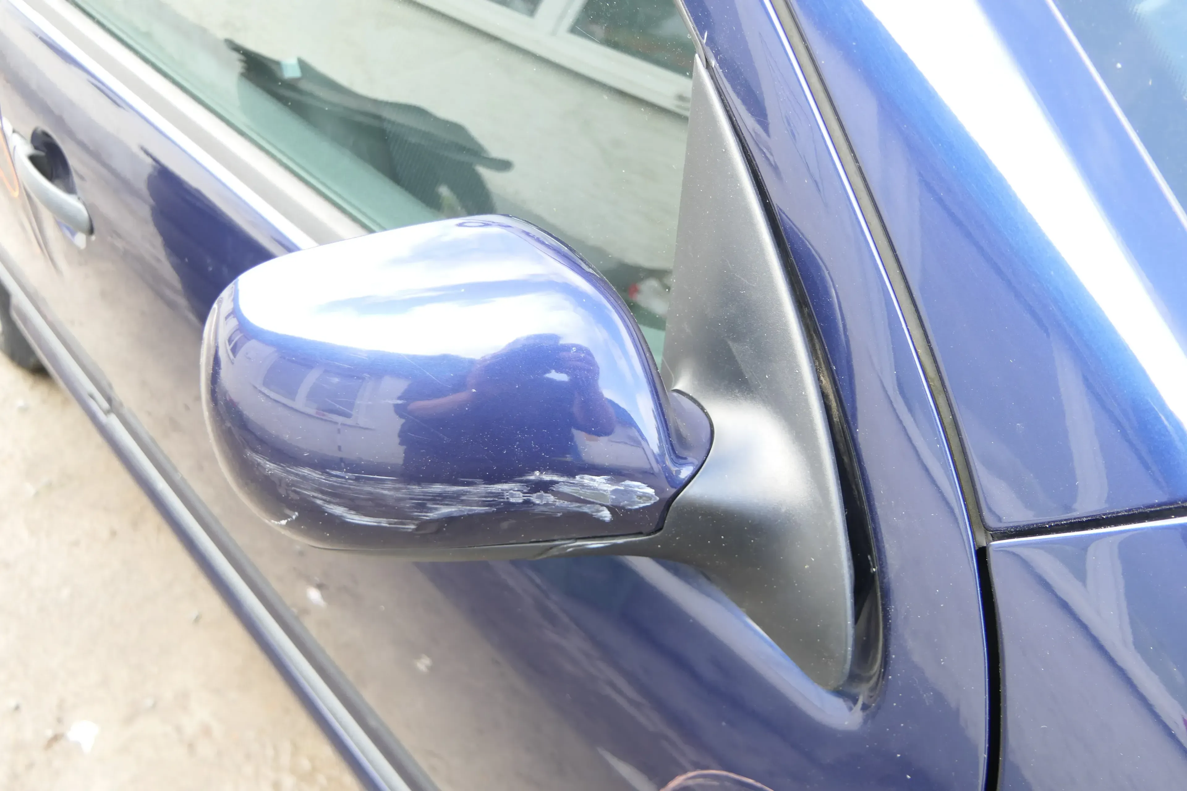 Skoda Fabia 6Y mechanischer Spiegel Außenspiegel rechts blau LF5U Glas - Bild 1