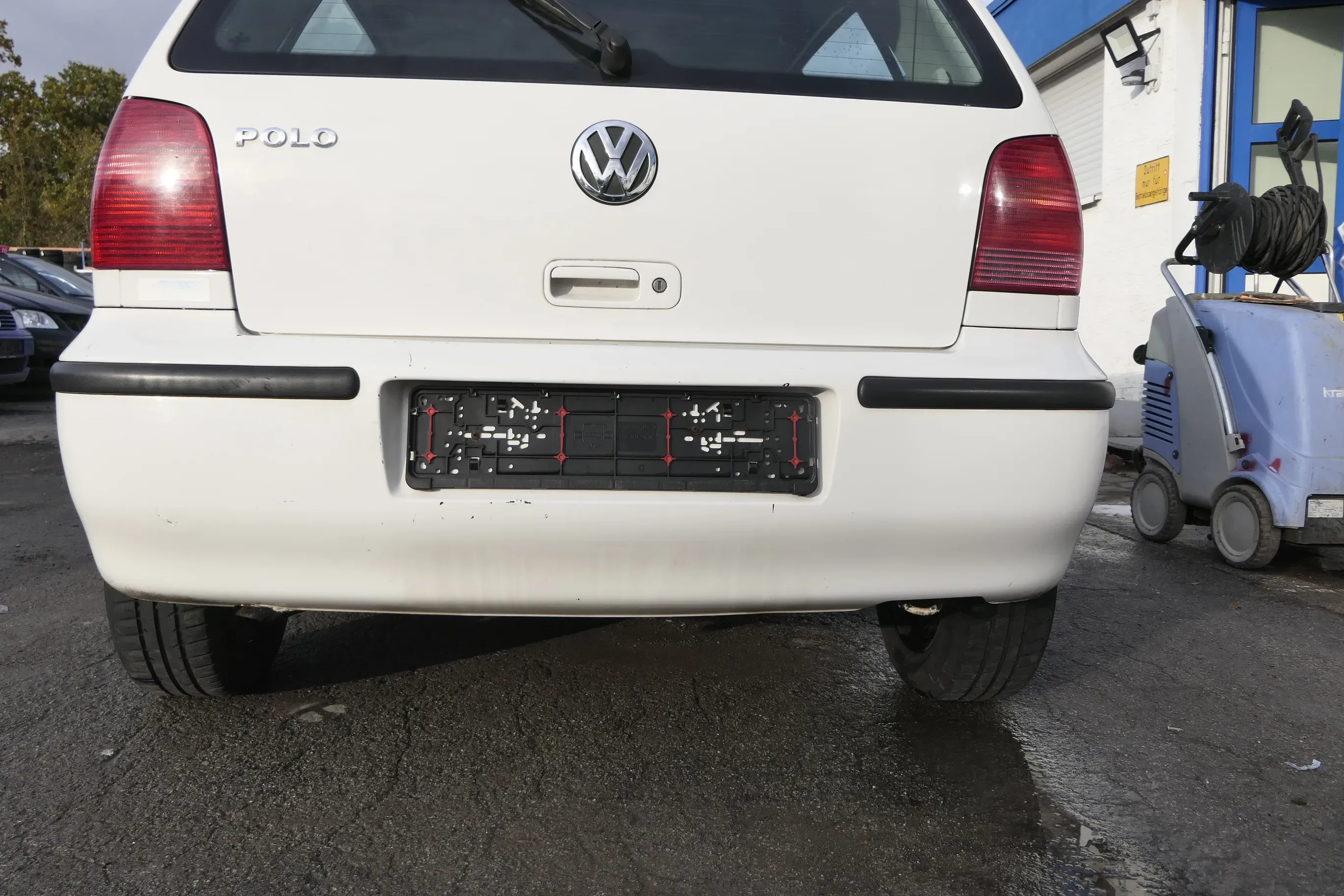 VW Polo 6N2 Stoßstange hinten Heckstoßstange Stoßfänger weiß LB9A - Bild 1