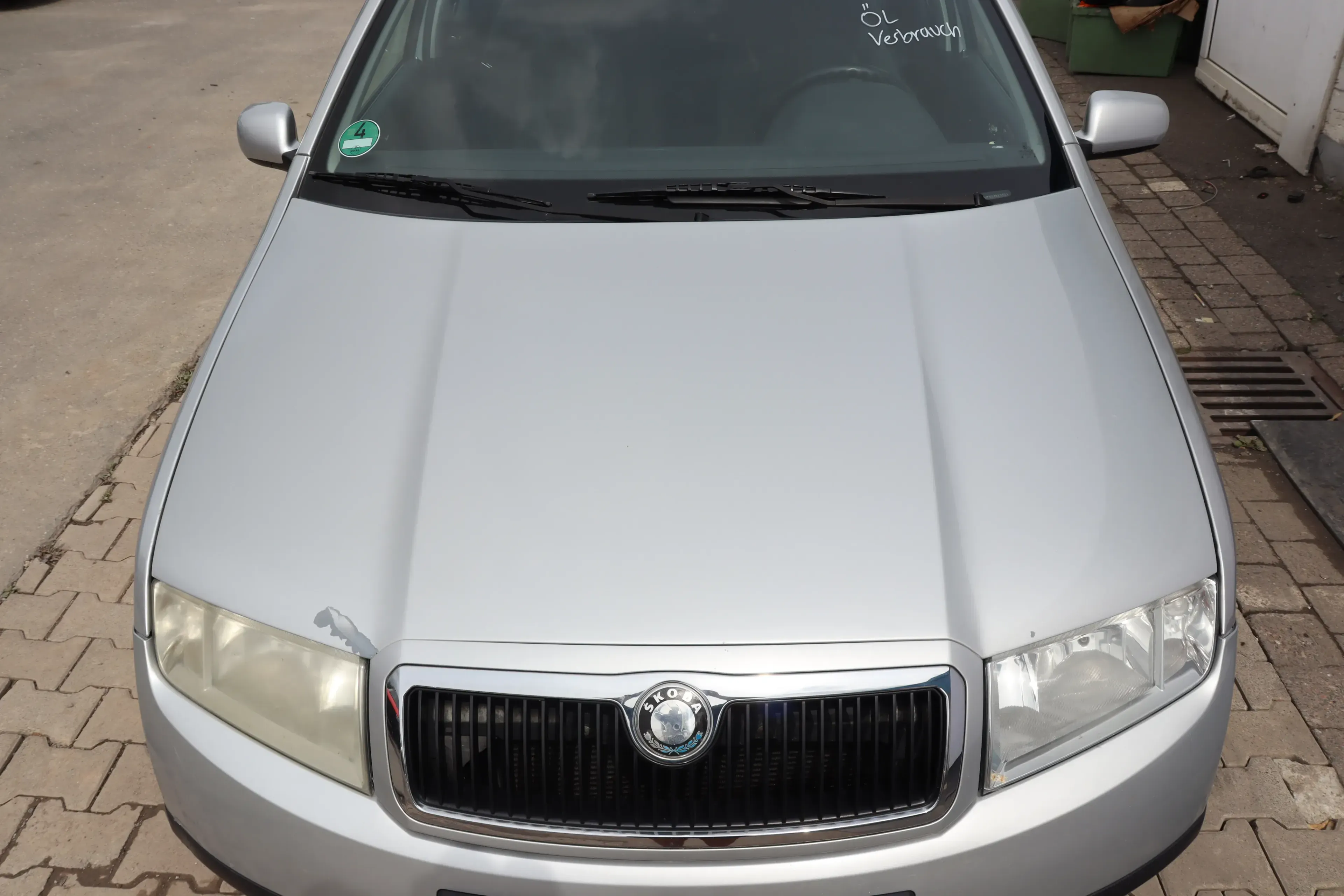 Skoda Fabia 6Y Motorhaube KLappe vorne silber grau LF7T OHNE Grill KEIN-GRILL - Bild 1