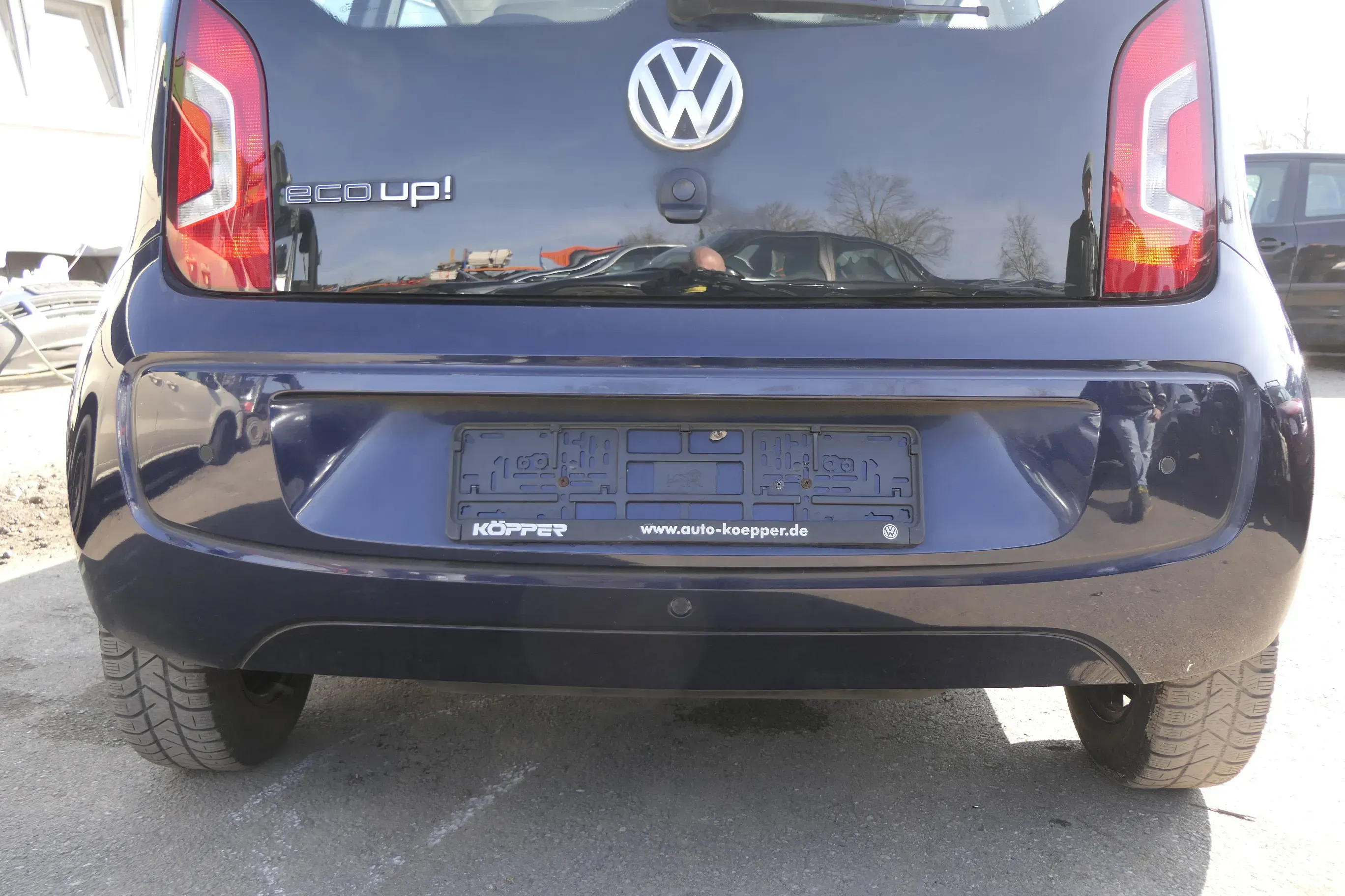 VW UP Stoßstange hinten Stoßfänger Heckstoßstange blau LH5X - PDC - Bild 1
