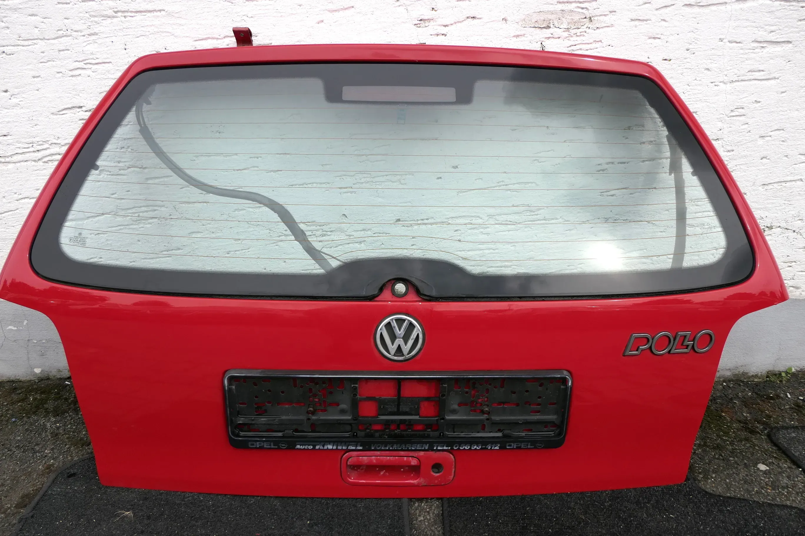 VW Polo 6N Heckklappe Klappe hinten Kofferraumklappe mit Scheibe rot LP3G - Bild 1