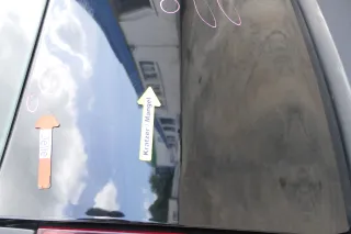 VW Fox 5Z Heckklappe Kofferraumklappe Klappe hinten + Scheibe schwarz L041 DELLE - Bild 8