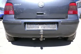 VW Golf 4 Limousine Stoßstange hinten Heckstoßstange Stoßfänger blau grau LC7V c - Bild 1