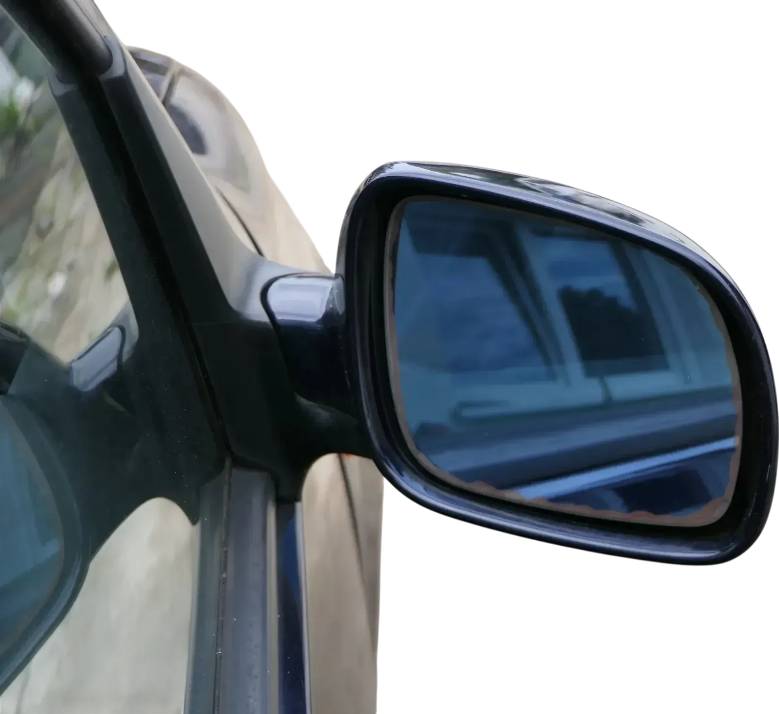 VW Golf 4 Bora manueller Spiegel vorne rechts Außenspiegel blau LC5H - Bild 1