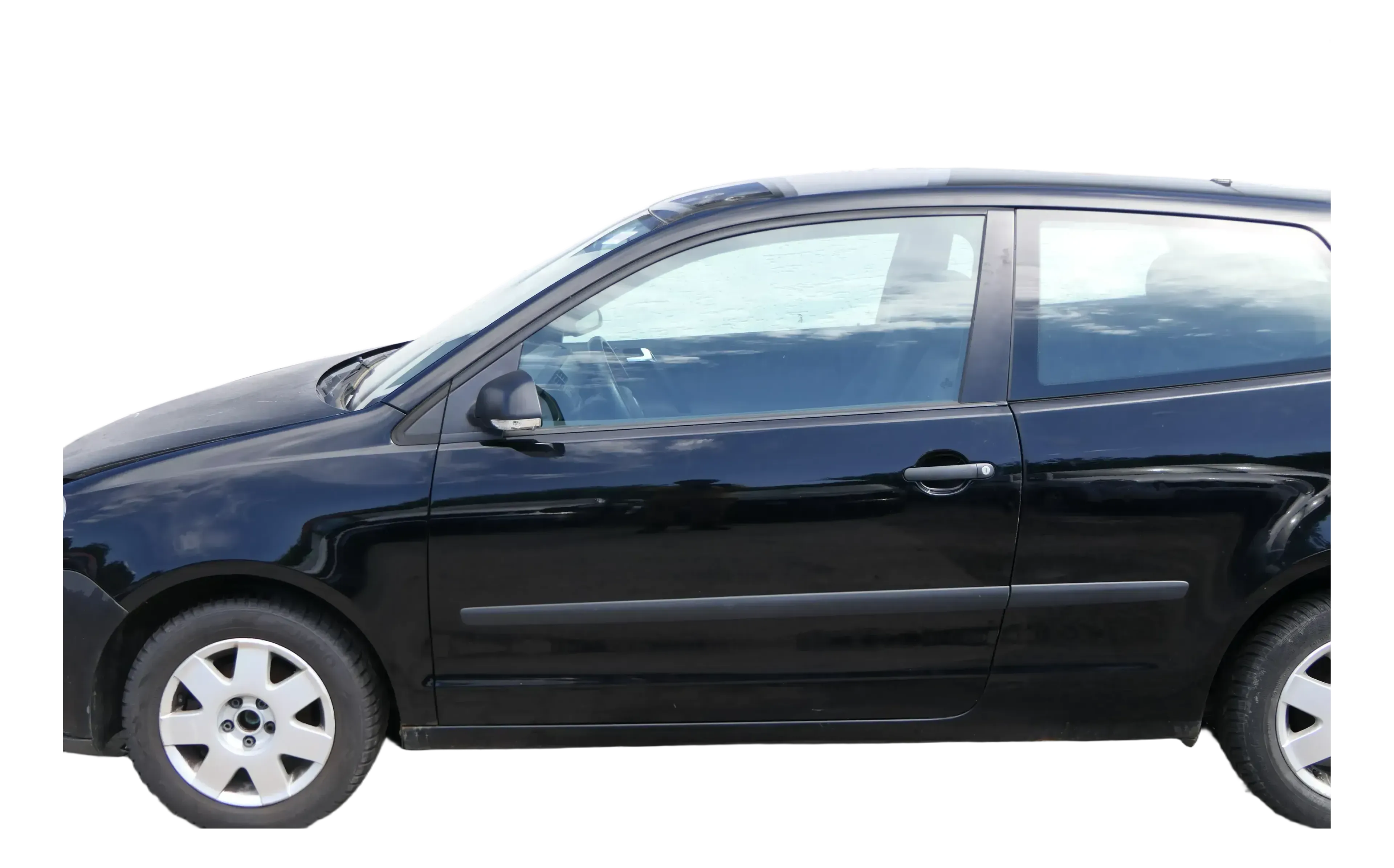 VW Polo 9N 9N3 Tür vorne links Fahrertür 2/3-Türer scharz L041 -ohne Anbauteile - Bild 1