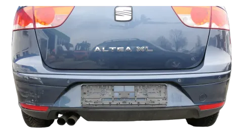 Seat Altea 5P XL Stoßstange hinten Heckstoßstange Stoßfänger blau grau LS5Y PDC