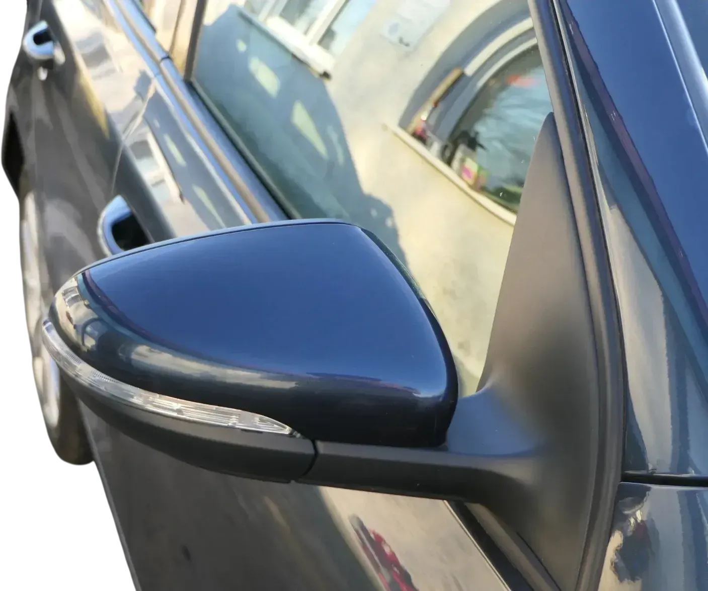 VW Golf 6 VI 5K elektrischer Spiegel vorne rechts Außenspiegel grau blau LC5F - Bild 1