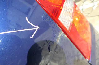 VW Touran 1T Heckklappe Kofferraumklappe hinten blau LB5N mit Scheibe -Rost - Bild 7