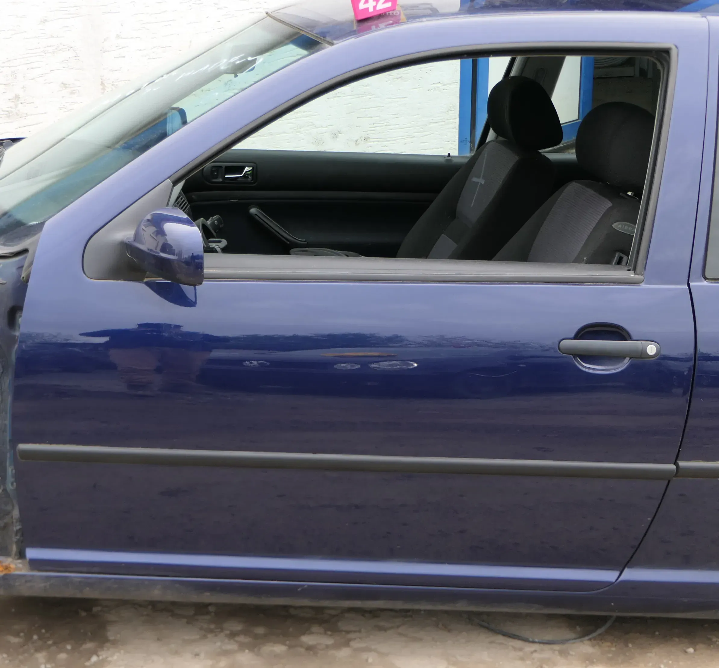 VW Golf 4 Tür vorne links Fahrertür 2/3-Türer blau LB5N ohneAnbauteile - Bild 1
