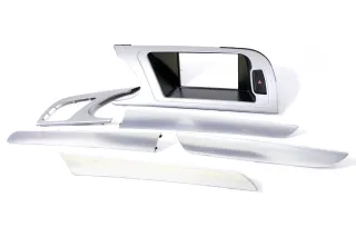 A4 8K B8 Verkleidung um Tacho Klappe Abdeckung Dekor flex-metallic silber alu - Bild 6