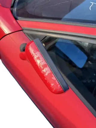Audi 80 elektrischer elektrisch Spiegel Außenspiegel links mit Glas rot LY3H - Bild 3