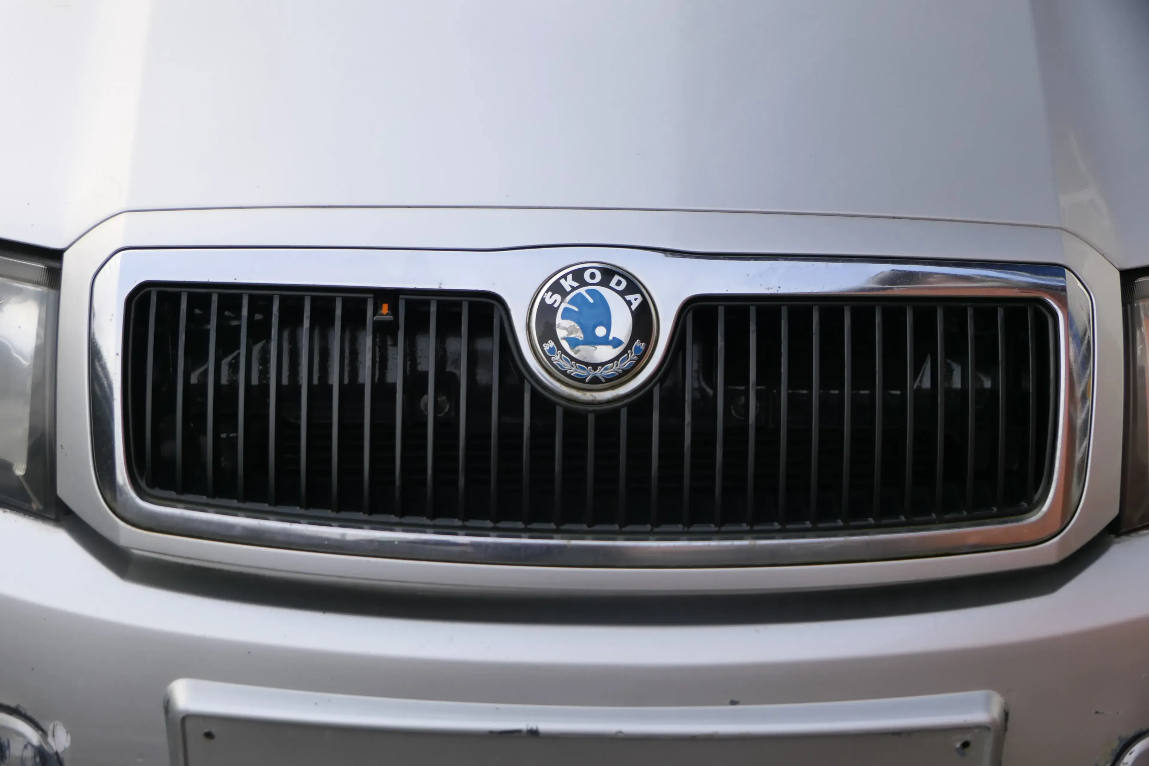 Fabia 6Y Zeichen Kühlergrill Grill Gitter 6Y0853668 silber grau LF7T Logo - Bild 1