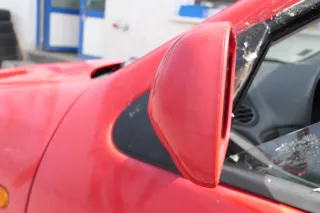 VW Polo 6N elektrischer Spiegel Außenspiegel links außen mit Glas rot LP3G - Bild 3