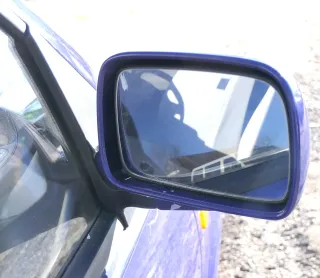 VW Polo 6N manueller manuell Spiegel Außenspiegel rechts mit Glas blau LD5D - Bild 3