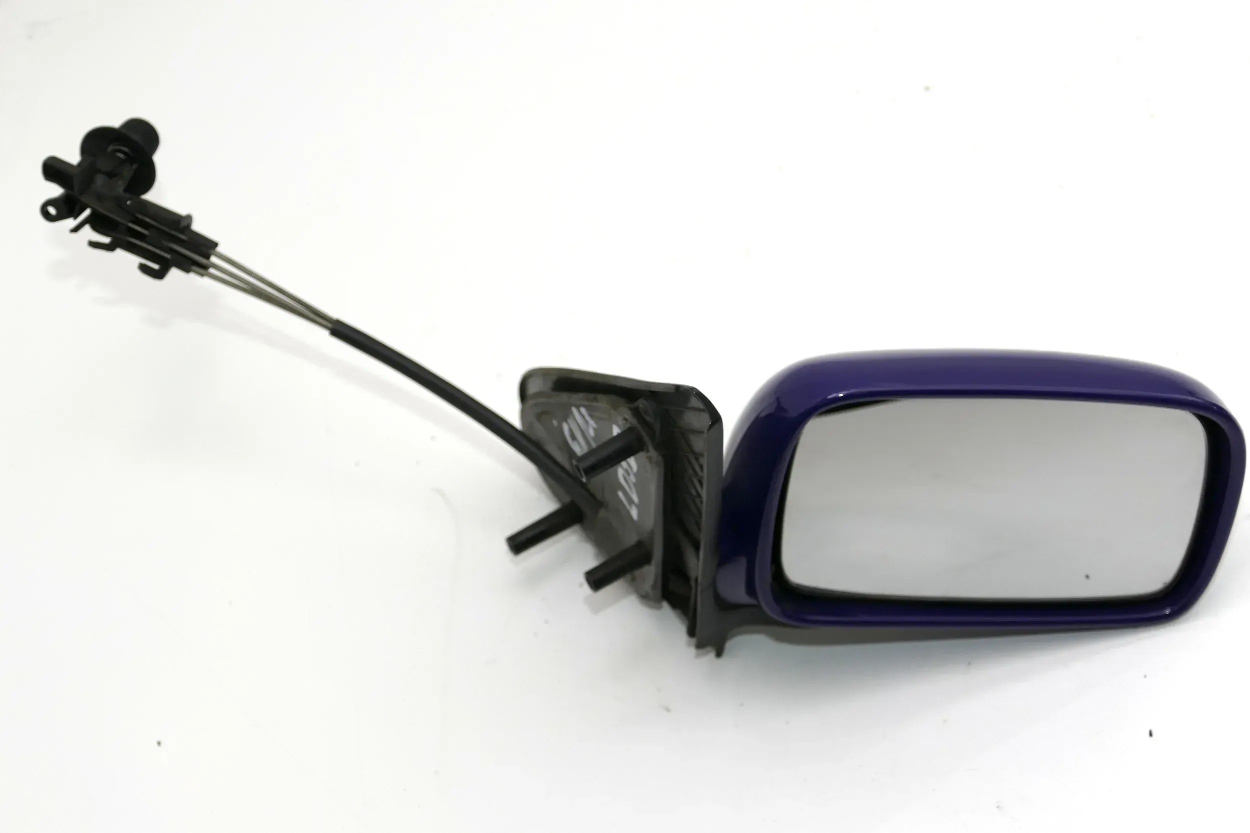 VW Polo 6N manueller manuell Spiegel Außenspiegel rechts mit Glas blau LD5D 1037 - Bild 1