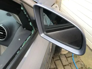 Audi A3 8P elektrischer Spiegel Außenspiegel vorne rechts grau blau silber LY7H - Bild 2
