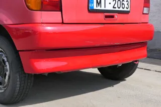 VW Polo 6N Stoßstange hinten 2-geteilte Heckstoßstange rot LP3G Stoßfänger - Bild 7