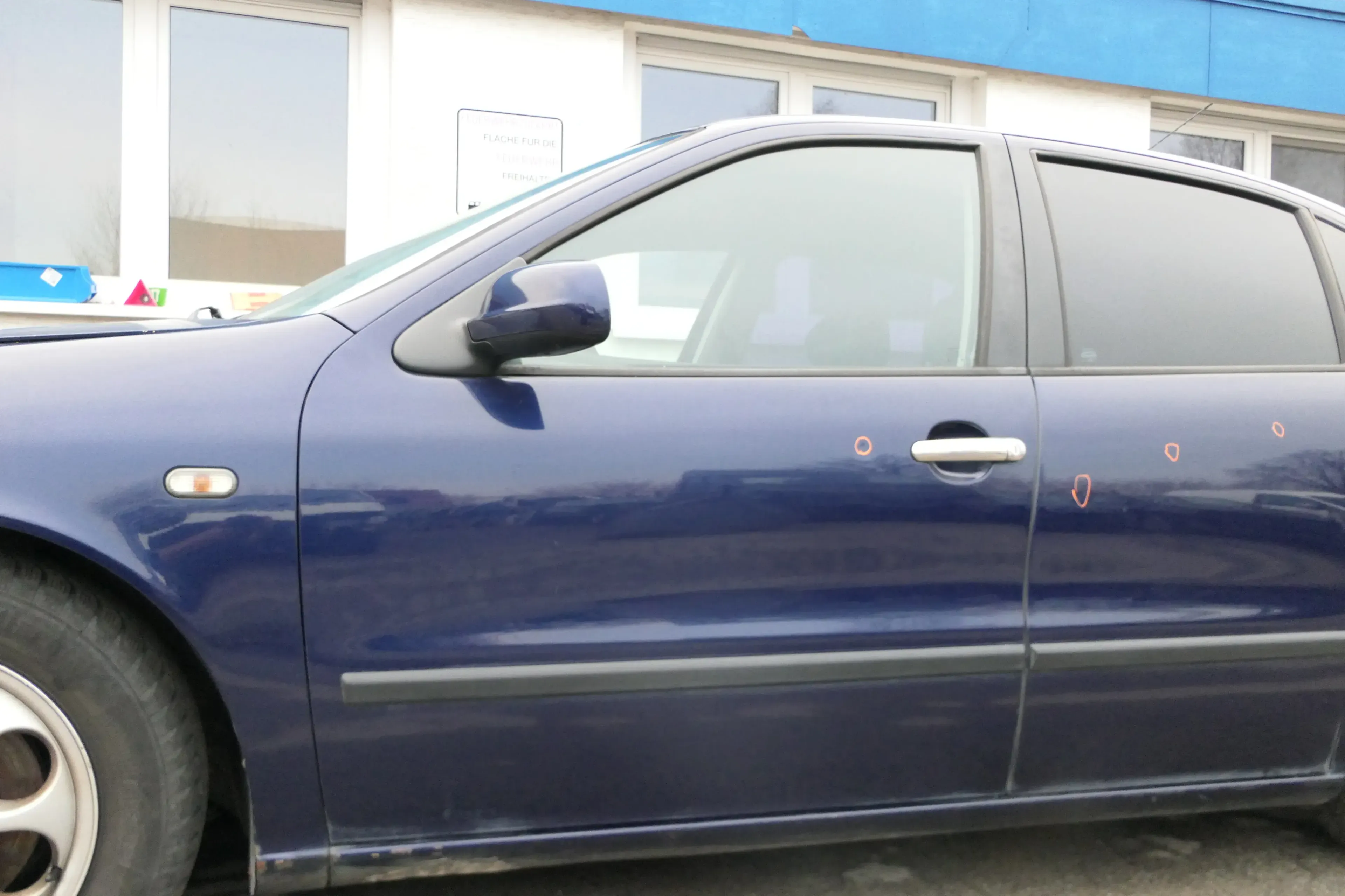 Seat Leon Toledo 1M Tür vorne links Fahrertür blau LB5N -ohne Anbauteile - Bild 1