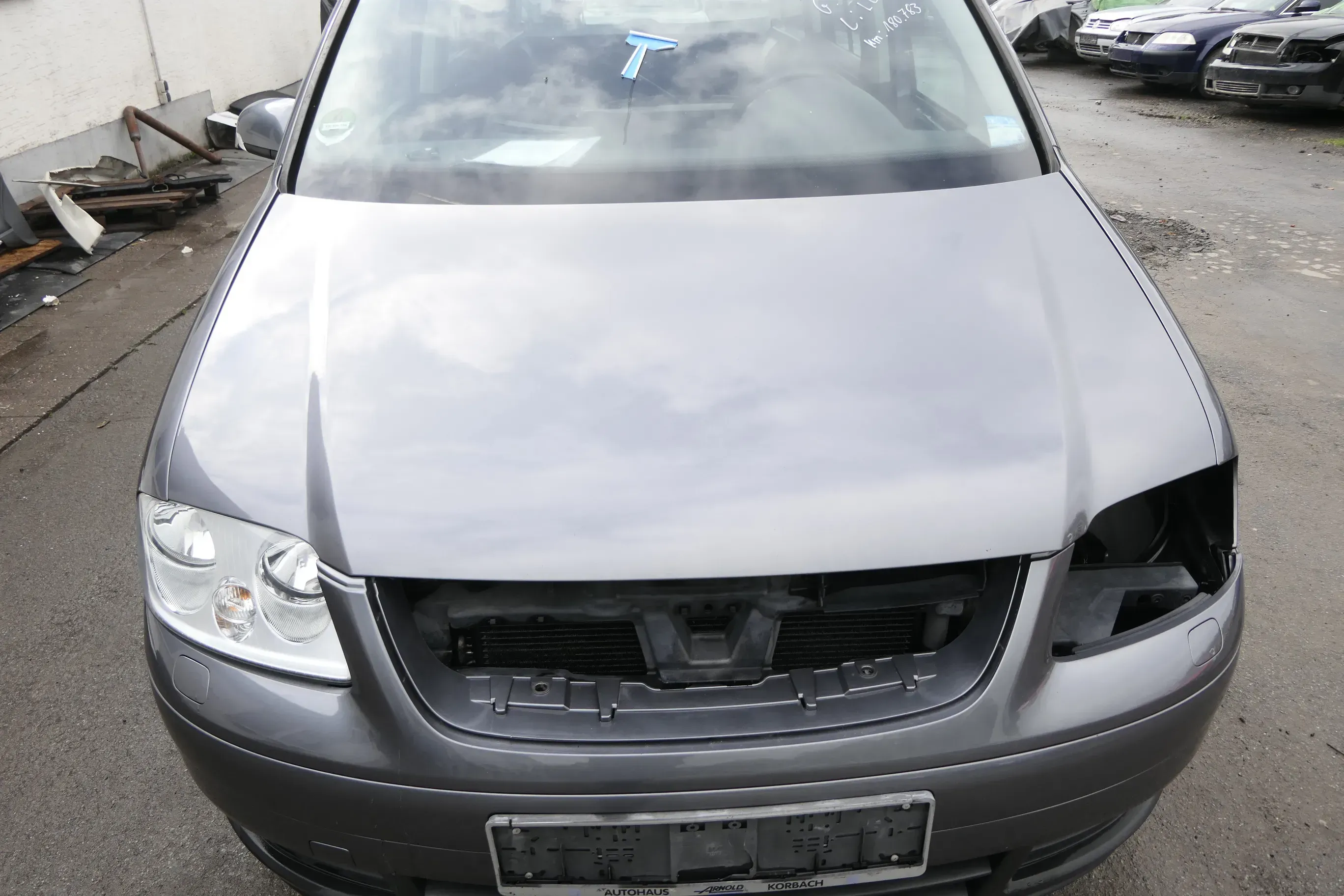 VW Touran 1T Caddy 2K Motorhaube Klappe Frontklappe grau LD7X platinumgrey 100 - Bild 1