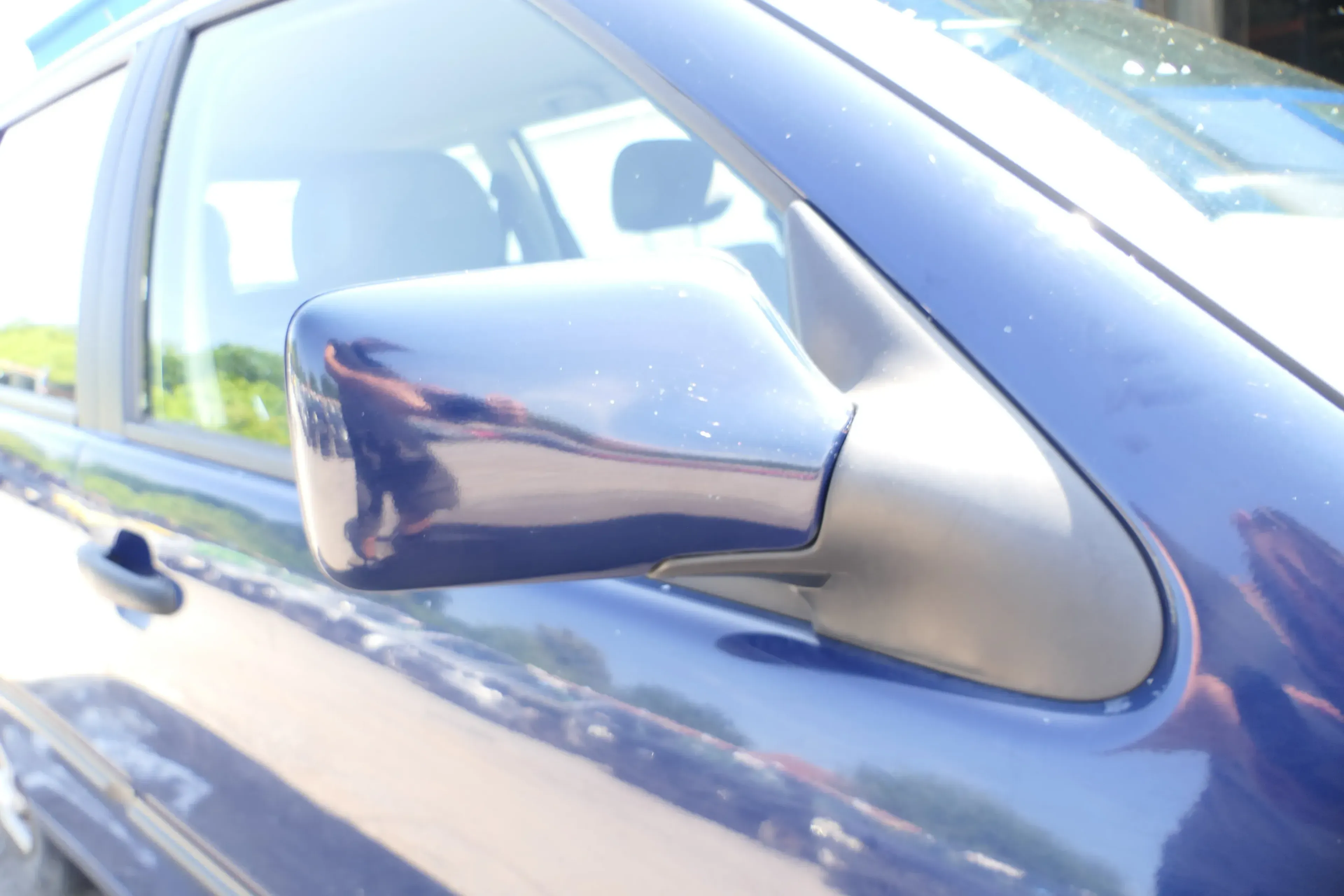 Seat Ibiz 6K Spiegel Außenspiegel Glas rechts außen mechanisch blau LA5E +Glas - Bild 1