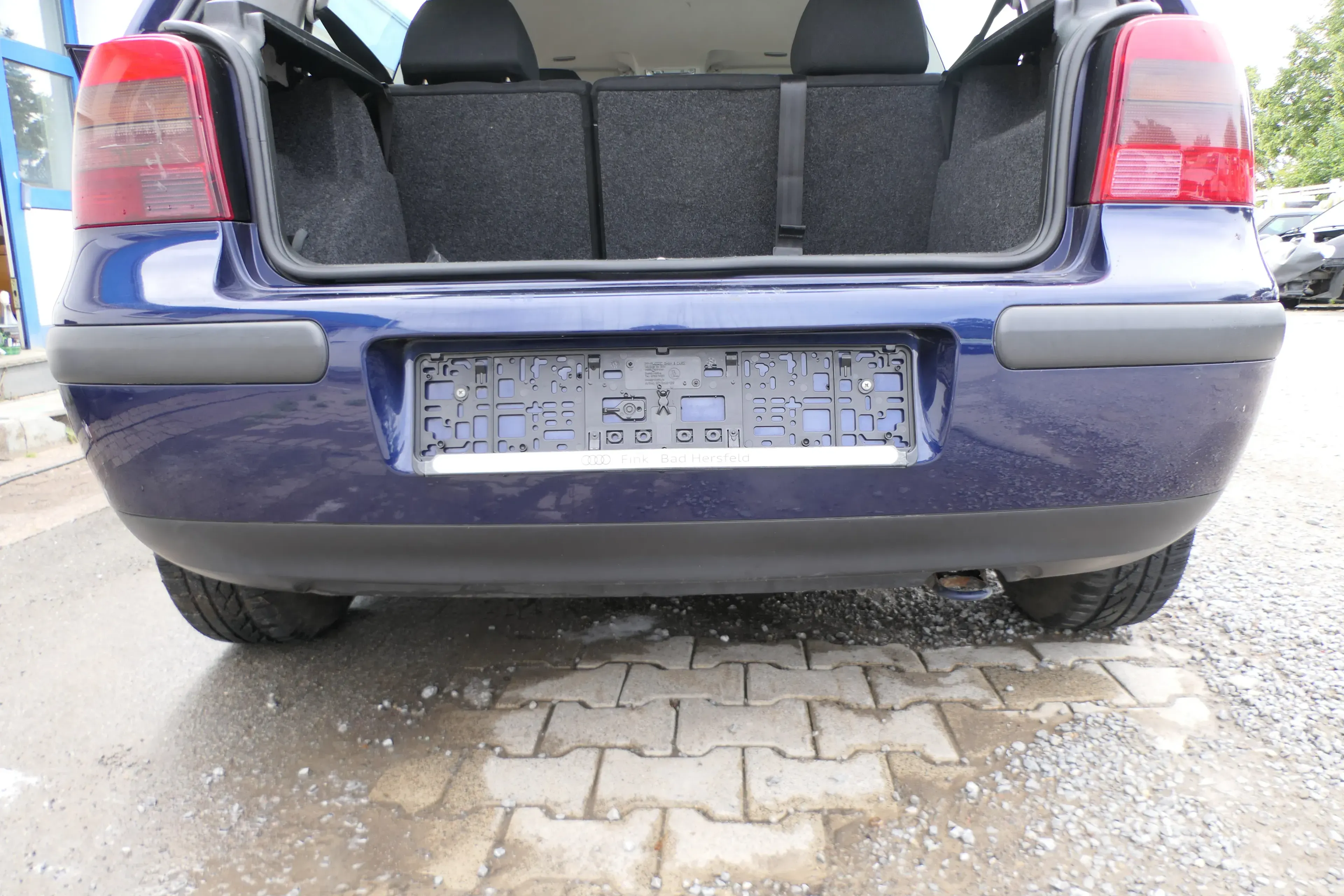 VW Golf 4 Limousine Stoßstange hinten Heckstoßstange Stoßfänger blau LB5N - Bild 1