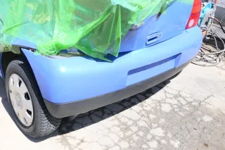 VW Lupo Stoßstange hinten Heckstoßstange Stoßfänger blau LR5A - Bild 3