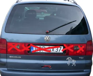 VW Sharan 7M Heckklappe Scheibe  Klappe hinten ab Bj.2000 blau LC5W ohneAnbautei - Bild 1