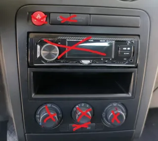 Ibiza 6L Mittelkonsole Verkleidung um Radio Blende Armaturenbrett  schwarz - Bild 1