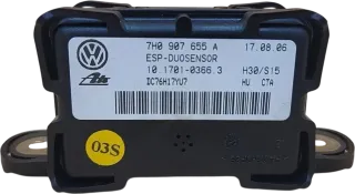 VW Golf 5 Touran Beschleunigungssensor ESP Sensor 7H0907655A Duosensor - Bild 2