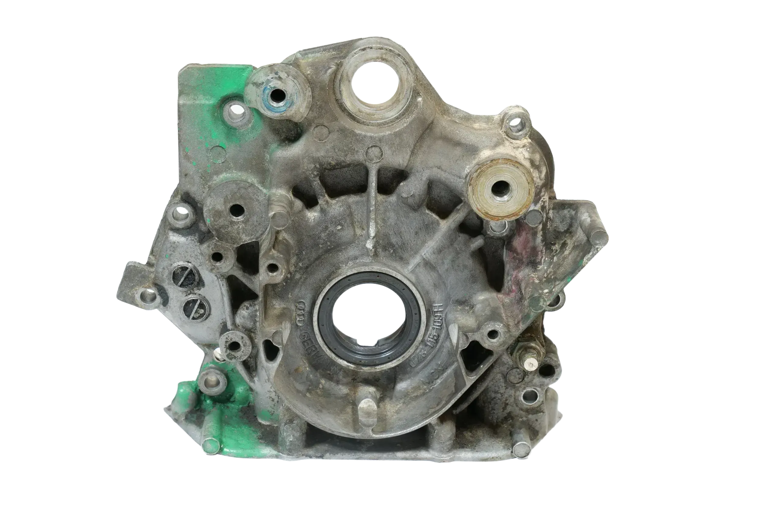 Audi 80 100 A6 A8 Ölpumpe Dichtflansch ABC AAH 2,6 2,8 Benziner  078115103E - Bild 1