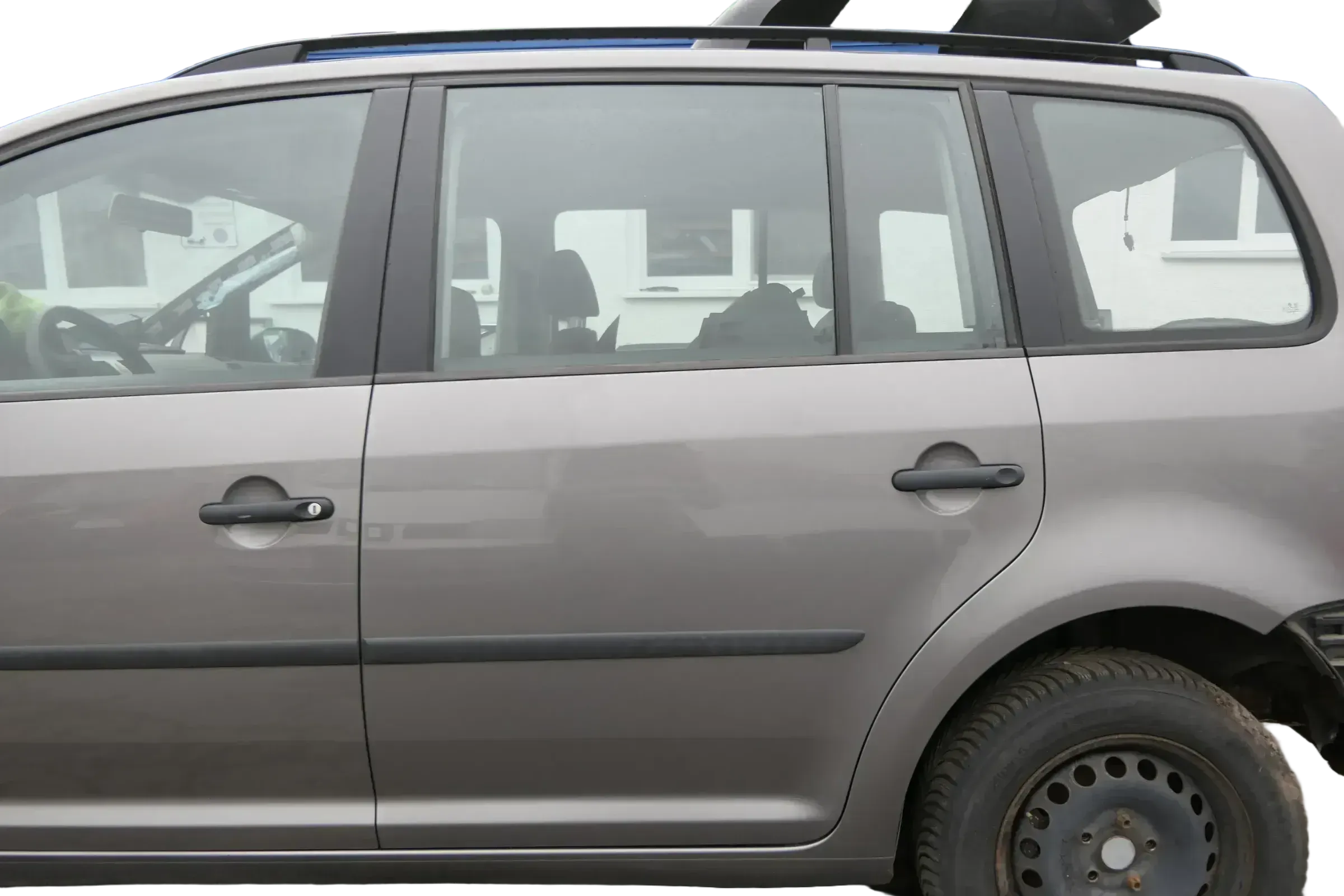 VW Touran 1T Tür hinten links grau LD7S mit Scheibe - OHNE Anbauteile - Bild 1